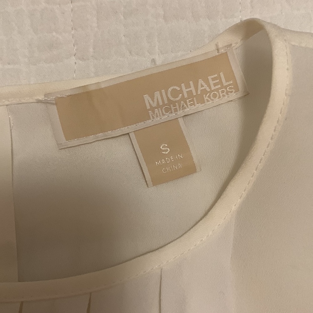 MK white pleated tunic tank top